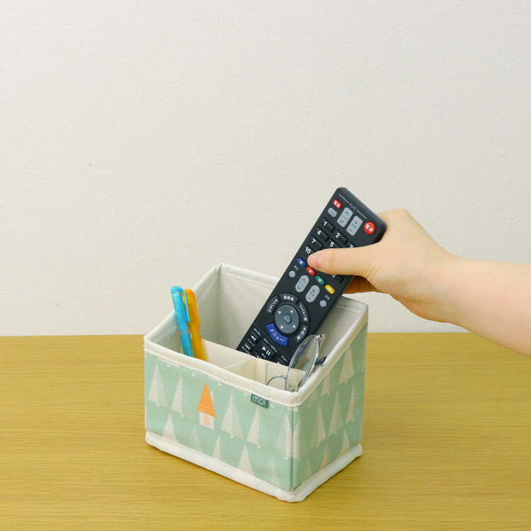 卓上収納 moinoモイノ リモコンラック 北欧柄 グリーン 東洋ケース(代引不可)