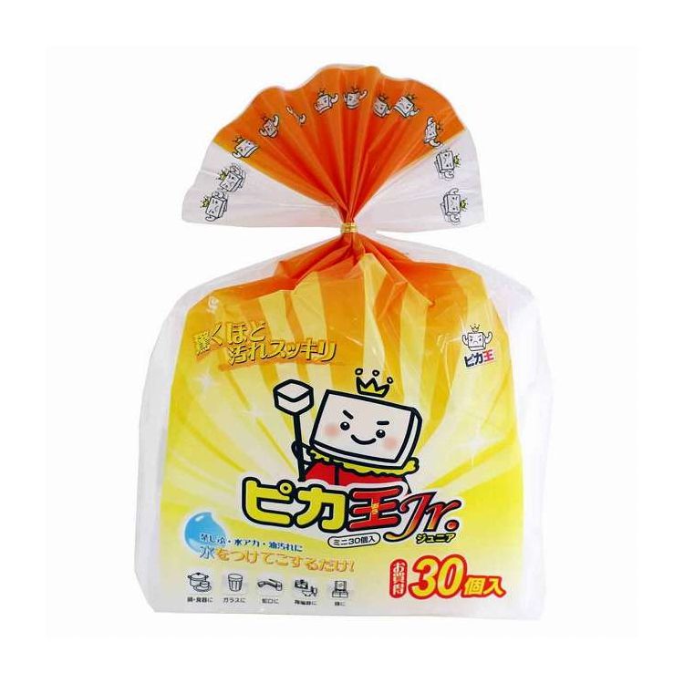 【商品説明】洗剤を使わず、水だけで汚れを落とす使い捨てクリーナーです。 メラミン素材は頑固な茶しぶなどもきれいに落とせます。 ステンレス・ガラス・陶器などのしつこい汚れも、驚くほどきれいになります。 使いやすいキューブタイプで、毎日のお掃除に最適な30個入りです。 水を含ませ水がしたたり落ちない程度に、軽く絞ってお使いください。【商品情報】■サイズ約 幅3.4×奥行4×高さ3（cm）■生産国日本製■セット内容30個入【代引きについて】こちらの商品は、代引きでの出荷は受け付けておりません。【送料について】北海道、沖縄、離島は送料を頂きます。