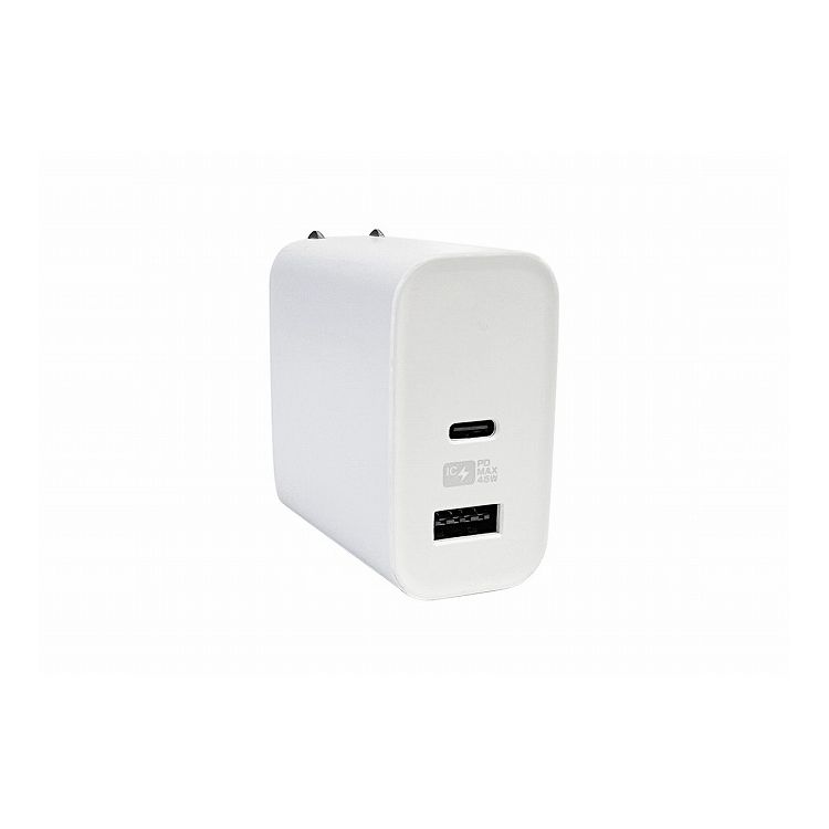 カシムラ 持ち運びに便利なAC充電器 2ポート USB-A/USB Type-C 最大45W 搭載 AC-049【送料無料】