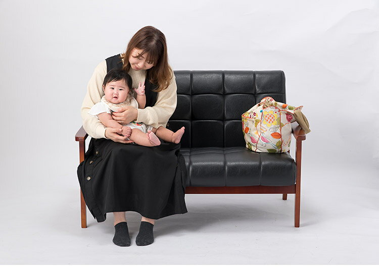 重厚 肘付き 二人掛け 椅子 W1220mm×D780mm×H770mm 高級感 ソファ 一人掛け ローソファ 一人用 エントランス(代引不可)【送料無料】 [2]