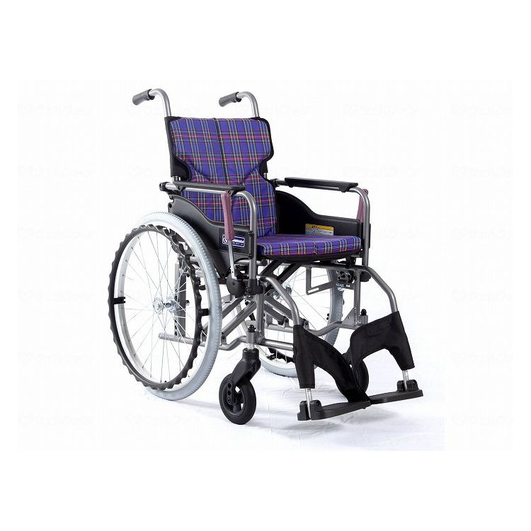 カワムラサイクル モダンAstyle 背固定自走用 KMD-A22-42S-SH 紫チェック(A11) 座幅42-前座47cm 車いす..