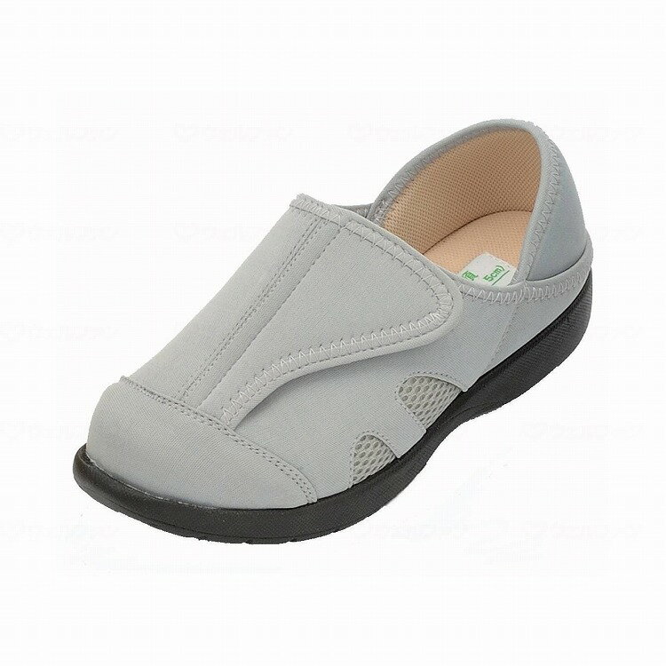 神戸生絲 「あし笑顔」かかとが踏めるルームシューズ グレー S 921281_750_S(代引不可)【送料無料】