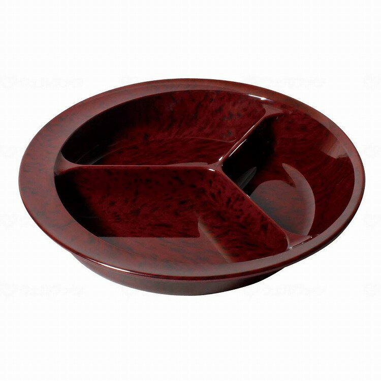 三信化工 三ツ仕切皿 小豆梨地(代引不可)【送料無料】