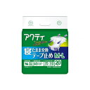 ※当店は介護保険の指定事業者（特定福祉用具販売事業者）ではございません。介護保険でのご購入はできませんので予めご了承ください。メーカー名：日本製紙クレシア両サイドの瞬間通気でムレ防止交換時の状態：寝たまま吸収回数の目安：排尿4回分1回の排尿量150mLとして上記数値は当社測定方法によるものですお腹は大きいが、おしり・足まわりの細い方男女兼用○「ベッドで寝たままで交換する方」におすすめです。○吸収量：おしっこ約4回分○「両サイドの瞬間通気」横向き寝の時もムレ防止。○「幅広テープ」何度でもしっかり装着。○「サイズプリント表記」身体の中心に合わせやすいライン状プリント付。○「吸収ポリマー」ポリマーの効果で気になるニオイを抑制。○「全面通気性」ムレを防いでお肌さらさら。○「わかりやすい」「選びやすい」アクティはアウターとインナーの組み合わせがわかりやすい紙おむつ○自力で立つ・歩くことができない○組み合わせて使規格：20枚規格：ヒップサイズ：70〜110cm備考・補足医療費控除対象品重量：0.001生産国：日本【代引きについて】こちらの商品は、代引きでの出荷は受け付けておりません。【送料について】北海道、沖縄、離島は送料を頂きます。