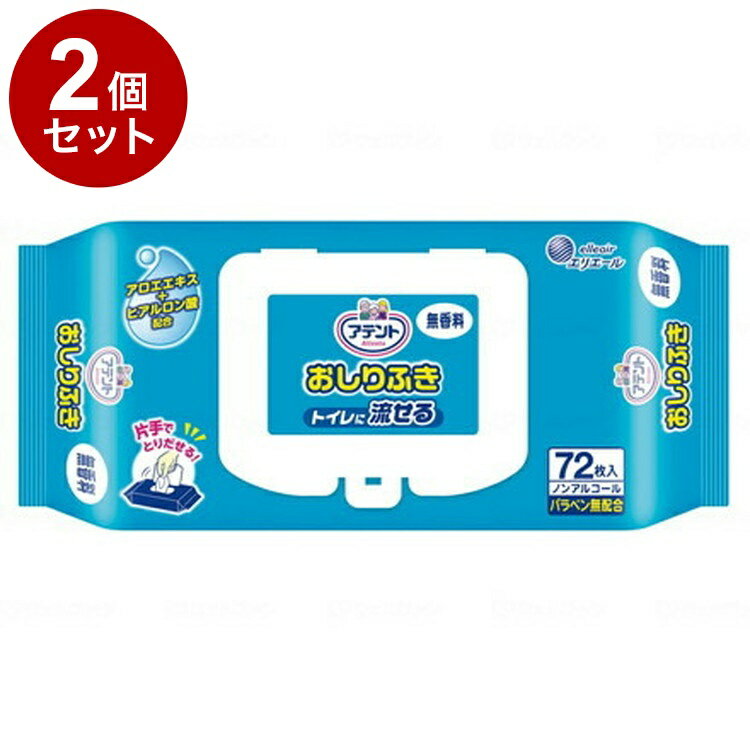 【単品2個セット】大王製紙 T 流せるおしりふき72枚 袋 無香料 833064(代引不可)【送料無料】