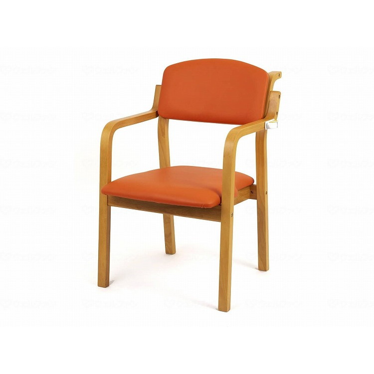 1脚 オフィス・ラボ エコノチェア ウッディ コーティングなし/ナチュラルフレーム/オレンジ/- ナチュラルフレーム/オレンジ EC-WD24VNAOR 583542_12323_-(代引不可)【送料無料】