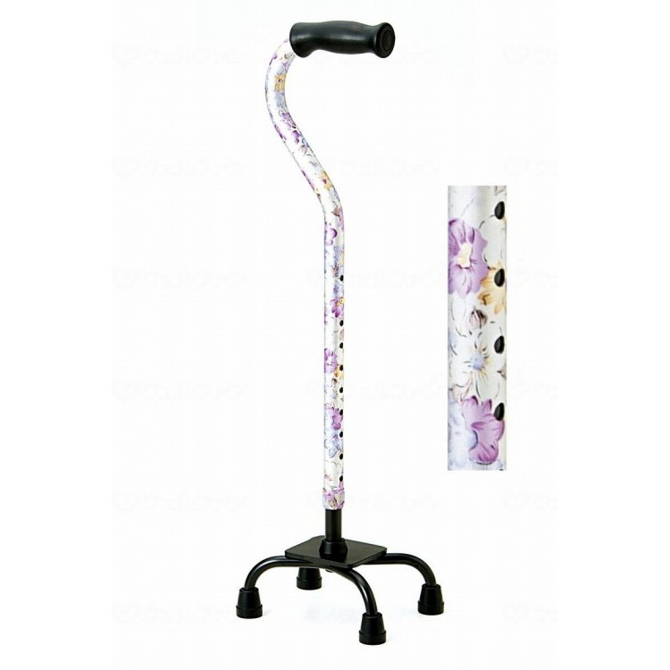 マキテック アルミ製4点支柱杖 50シリーズ/白花柄/-(代引不可)【送料無料】