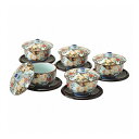 有田焼 亀甲岩牡丹 茶托付汲出揃 310