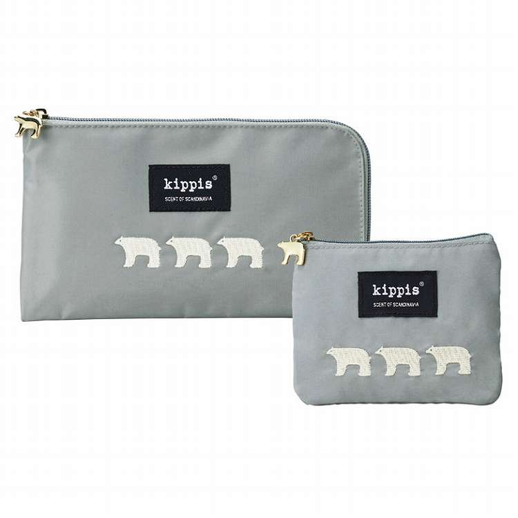 キッピス ティッシュ&マスクポーチセット KP-22030105 グレー(代引不可)【送料無料】