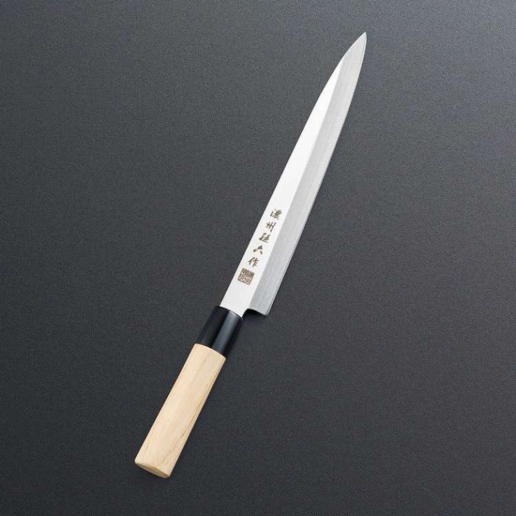 濃州孫六作 刺身和包丁黒口輪 35I(代引不可)【送料無料】