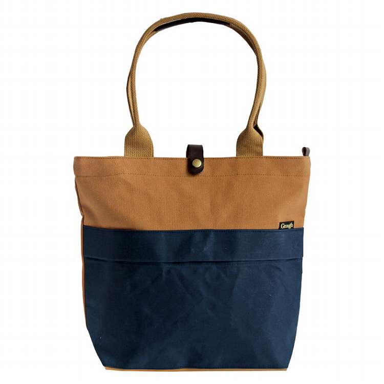 そだてる帆布Grough パラフィン加工帆布×レザー トートバッグ GRH50100-NV ネイビー×ブラウン(代引不可)【送料無料】(4)