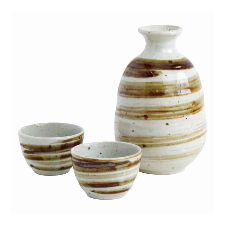 高田焼 釉重ね酒器揃 うず粉引 220452 プレゼント ギフト お祝い(代引不可)【送料無料】