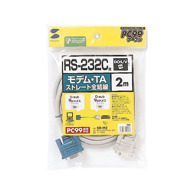 サンワサプライ RS-232Cケーブル(モデム・TA用・2m) KR-M2(代引不可)
