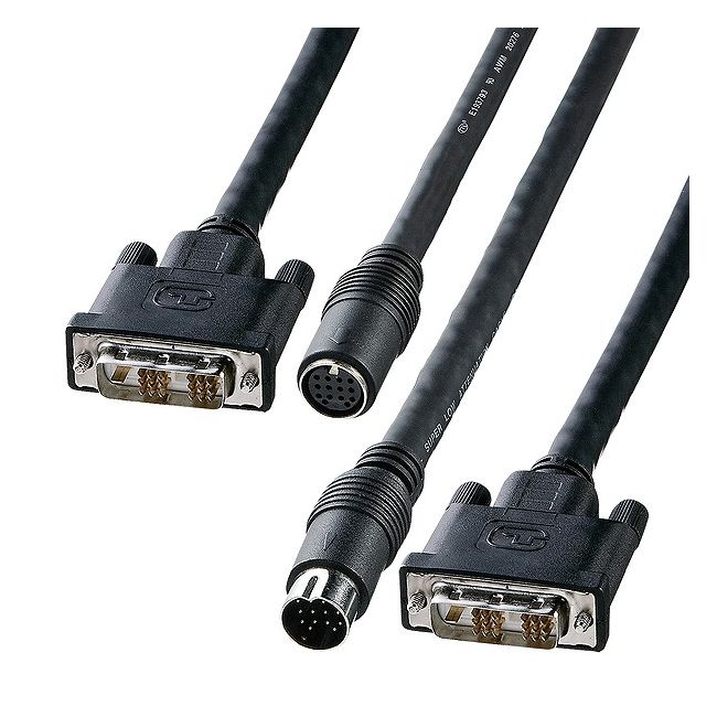 【商品詳細】DVI工事配線用ケーブル10mデジタル・シングルリンク用 DVI(29pinまたは24pin)ポートを持つパソコンとDVI(29pinまたは24pin)ポートを持つディスプレイを接続するケーブルです。DVIデジタル(シングルリンクモード)専用●工事配線用ケーブル配管などの工事に使いやすいDINコネクタ(直径20mm）で中継できる2本1組のケーブルです。●長距離伝送用極太いケーブル10mの長さでも信号損失が少なくなるようケーブル外径9.8mmの太径ケーブルを採用しています。●3重シールド構造 （TMDS信号線のみ）ケーブルの中心から「アルミシールド→アルミシールド→編組シールド」と3重のシールド処理を施し、ノイズから大切なデータを守ります。●ツイストペアケーブル（TMDS信号線のみ）芯線を2本ずつよりあわせたノイズに強いツイストペア線を使用しています。●金メッキpin錆にも強く経年変化による信号劣化の心配がない金メッキ処理を施しています※DVIアナログモード及びDVIデュアルリンクモードには対応していません。※変換アダプタを使用してもミニD-sub15pinの機器と接続することはできません。■カラー：ブラック■ケーブル長：9.5m+0.5m■ケーブル直径：9.8mm■コネクタ形状：DVI24pinオス（DVI-D）インチネジ（4-40）? DIN14pinオス　DVI24pinオス（DVI-D）インチネジ（4-40）? DIN14pinメス■線材規格：UL20276■対応機種パソコン：各社パソコン　DVI-I(29pin)・DVI-D（24pin）コネクタを持つ機種ディスプレイ：DVI-I(29pin)・DVI-D（24pin）コネクタを持つディスプレイ、液晶プロジェクタ、液晶テレビ※DVIアナログモード及びDVIデュアルリンクモードには対応していません。※変換アダプタを使用してもミニD-sub15pinの機器と接続することはできません。■対応解像度の例1920 ×1200（WUXGA）・1920 ×1080（HDTV/フルHD）・1600 ×1200（UXGA） ・1280 ×1024（SXGA）など最大1920×1200dpiの解像度まで対応【代引きについて】こちらの商品は、代引きでの出荷は受け付けておりません。【送料について】北海道、沖縄、離島は送料を頂きます。