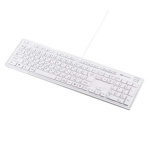Ps/2 Connector - サンワサプライ スリムキーボード(ホワイト) SKB-SL16W(代引不可)【送料無料】