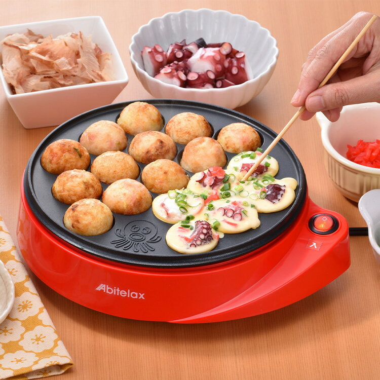 アビテラックス 固定式 電気たこ焼き器 ADT-181 タコ焼き たこ焼き たこ焼きメーカー 18個 タコパ【送料無料】 1