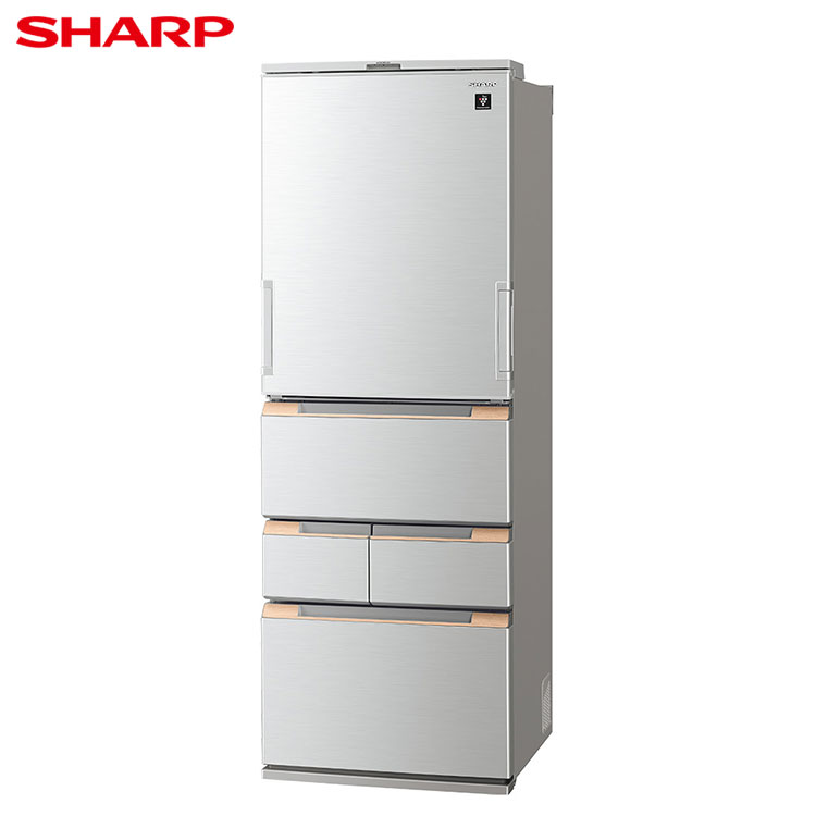 シャープ SJ-MW46H-S プラズマクラスター冷蔵庫 457L 5ドア 左右開きフレンチドア ライトメタル 設置配送無料(代引不可)【送料無料】