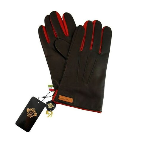 OROBIANCO オロビアンコ メンズ手袋 ORM-1530 Leather glove 羊革 ウール D.BROWN RED 8(23cm) 手袋 プレゼント クリスマス【送料無料】