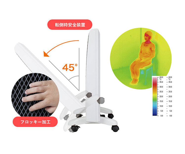 リコメン堂生活館のゼンケン 超薄型 遠赤外線暖房機 RH-2202 2段階調節 遠赤外線ヒーター 静音 静か 1000W 幅65 タイマー付き タイマー1時間単位 転倒時安全装置付き 切り忘れ防止タイマー付き 日本製(代引不可)【送料無料】｜アングル3