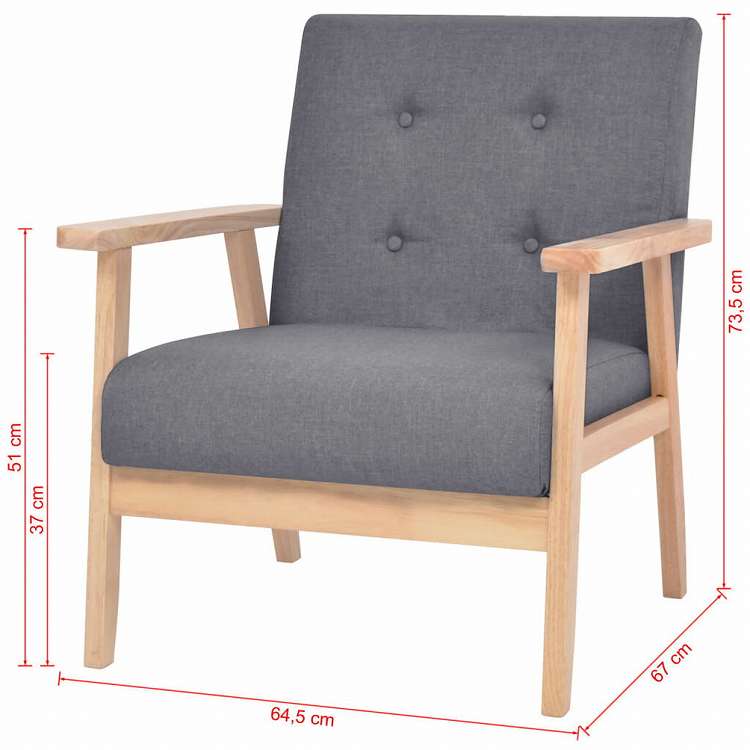 vidaXL ソファ2点セット 布製 ダークグレー (244651+244652)家具 ソファ(代引不可)