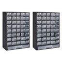 vidaXL 41引き出し収納式キャビネット型ツールボックス 2点セット プラスチックハードウェア ハードウェアアクセサリ 工具収納・整理整頓 ツールキャビネッ...