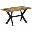 vidaXL 247439 vidaXL ダイニングテーブル 140x70x75cm 無垢再生木家具 テーブル キッチン・ダイニングルームテーブル(代引不可)