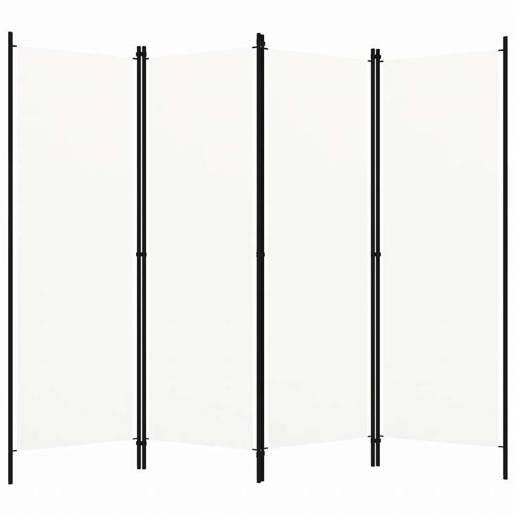 vidaXL 間仕切り 4枚パネル り ホワイト 200x180cm家具 間仕切り(代引不可)【送料無料】