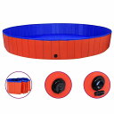 vidaXL 折りたたみ式 犬用プール レッド 300x40cm PVC製動物&ペット用品 ペット用品 犬用品(代引不可)