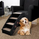 vidaXL 折りたたみ式 犬用階段 ブラック 62x40x49.5cm動物&ペット用品 ペット用品 ペットステップ・スロープ(代引不可)【送料無料】