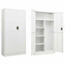 vidaXL ロッカーキャビネット ホワイト 90x40x180 cm スチール家具 キャビネット&収納 ファイル棚(代引不可)