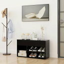 vidaXL シューズベンチ ブラック 80x30x45 cm エンジニアリングウッドホーム&ガーデン 家事用品 収納&オーガナイザー 衣類・ワードローブ収納 シューズラック・整理収納(代引不可)