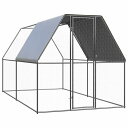 vidaXL 屋外鶏用ケージ 2x4x2m 亜鉛メッキ鋼製Animals & Pet Supplies ペット用品 小動物用品 小動物 飼育・ケージ(代引不可)