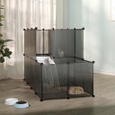 vidaXL 小動物ケージ ブラック 142x74x93cm PP&スチール動物&ペット用品 ペット用品 小動物用品 小動物 飼育・ケージ(代引不可)