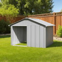 vidaXL 犬小屋 グレー 116.5x103x81.5 cm 亜鉛メッキ鋼動物&ペット用品 ペット用品 犬用品 ドッグハウス(代引不可)