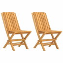 vidaXL 折りたたみガーデンチェア 2点 47x47x89 cm チーク無垢材家具 アウトドア家具 屋外椅子 アウトドアベンチチェア(代引不可)【送料無料】