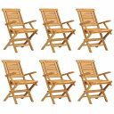 vidaXL 折りたたみガーデンチェア 6点 56x63x90 cm チーク無垢材家具 アウトドア家具 屋外椅子 アウトドアベンチチェア(代引不可)