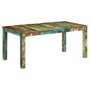 vidaXL ダイニングテーブル 180x90x76 cm 無垢の再生材家具 テーブル キッチン・ダイニングルームテーブル(代引不可)