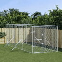 vidaXL 屋外用犬小屋 シルバー 2x6x2m 亜鉛メッキ鋼製動物&ペット用品 ペット用品 犬用品 犬小屋・ドッグラン(代引不可)