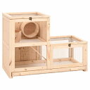 vidaXL ハムスターケージ 81x40x60cm モミ無垢材動物&ペット用品 ペット用品 小動物用品 小動物 飼育・ケージ(代引不可)