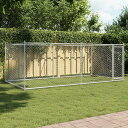 vidaXL 犬用ケージ ドア付き グレー 4x2x1.5 m 亜鉛メッキ鋼動物&ペット用品 ペット用品 犬用品 犬小屋・ドッグラン(代引不可)【送料無料】