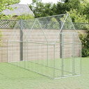 vidaXL 鶏小屋 シルバー 400x100x190 cm 亜鉛メッキ鋼動物&ペット用品 ペット用品 小動物用品 小動物 飼育・ケージ(代引不可)(4)