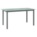 vidaXL ガーデンテーブル ライトグレー 150x90x74cm アルミ&ガラス製家具アウトドア家具アウトドアテーブル(代引不可)