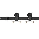 vidaXL スライド式ドア SKIEN 金具キット 183cm スチール製 ブラックハードウェア建築資材ドア用品(代引不可)