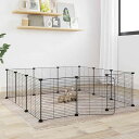 vidaXL 12パネルペットケージ ドア付 ブラック 35x35cm スチールAnimals & Pet Suppliesペット用品小動物用品小動物 飼育・ケージ(代引不可)