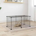 vidaXL 8パネルペットケージ ブラック 35x35 cm スチール動物&ペット用品ペット用品小動物用品小動物 飼育・ケージ(代引不可)
