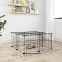 vidaXL 12パネルペットケージ ドア付 ブラック 35x35cm スチール動物&ペット用品ペット用品小動物用品小動物 飼育・ケージ(代引不可)