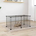 vidaXL 8パネルペットケージ ブラック 35x35 cm スチール動物&ペット用品ペット用品小動物用品小動物 飼育・ケージ(代引不可)