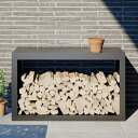 vidaXL 薪ラック アンスラサイト 100×40×60cm スチール 暖炉 丸太ラック キャリーバッグ(代引不可)【送料無料】