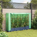 vidaXL 温室カバー付きレイズドベッド ラタン調 160×40×123cm 芝 ガーデン ガーデニング 鉢植え プランター(代引不可)