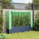 vidaXL 温室カバー付きレイズドベッド ラタン調 160×40×138cm 芝 ガーデン ガーデニング 鉢植え プランター(代引不可)